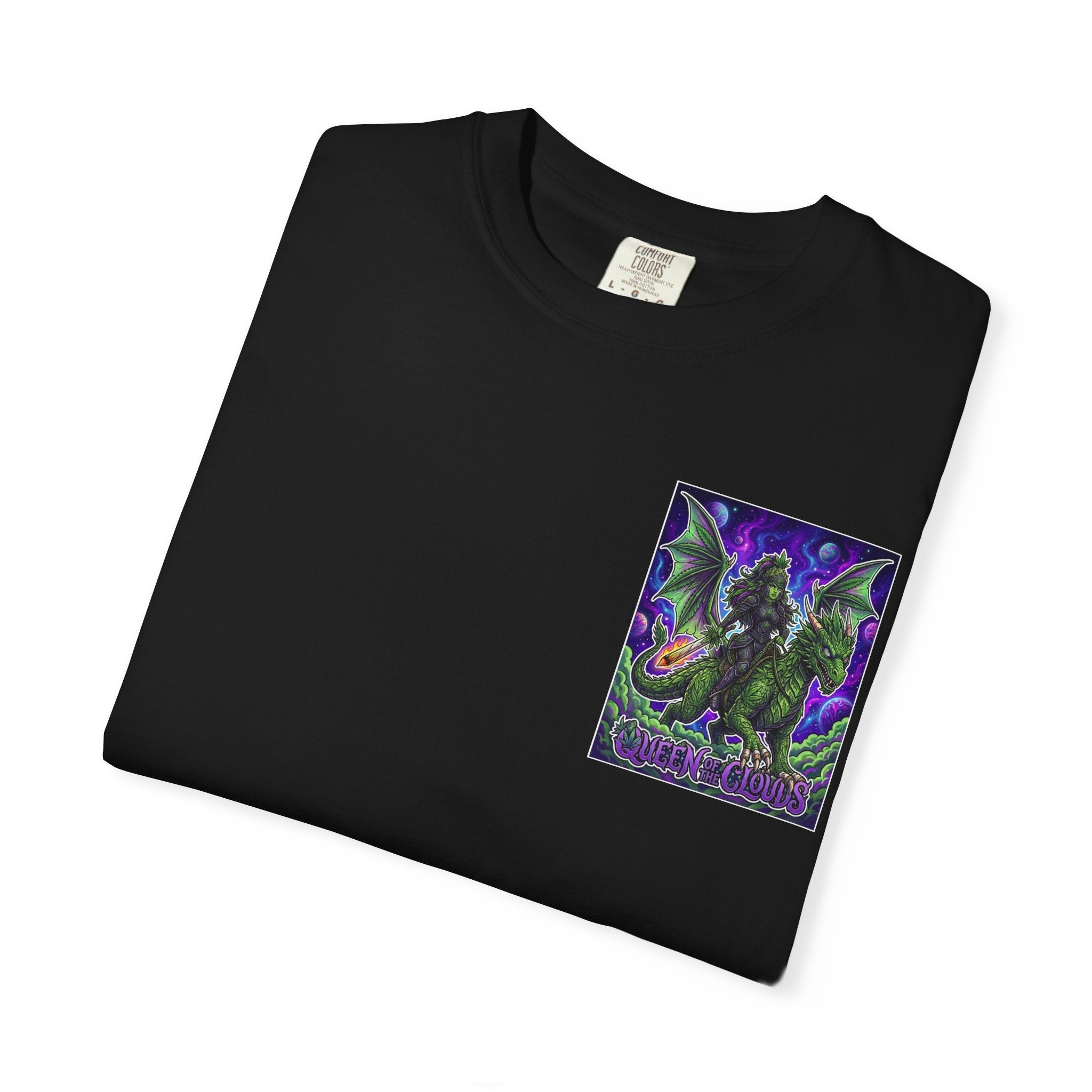 Queen of the Clouds - Retro Sci-Fi Fantasy Cannabis Graphic T-Shirt