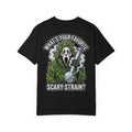 What's Your Favorite Scary Strain Ghostface Cannabis Parody Sticker Graphic - 90s Comedy