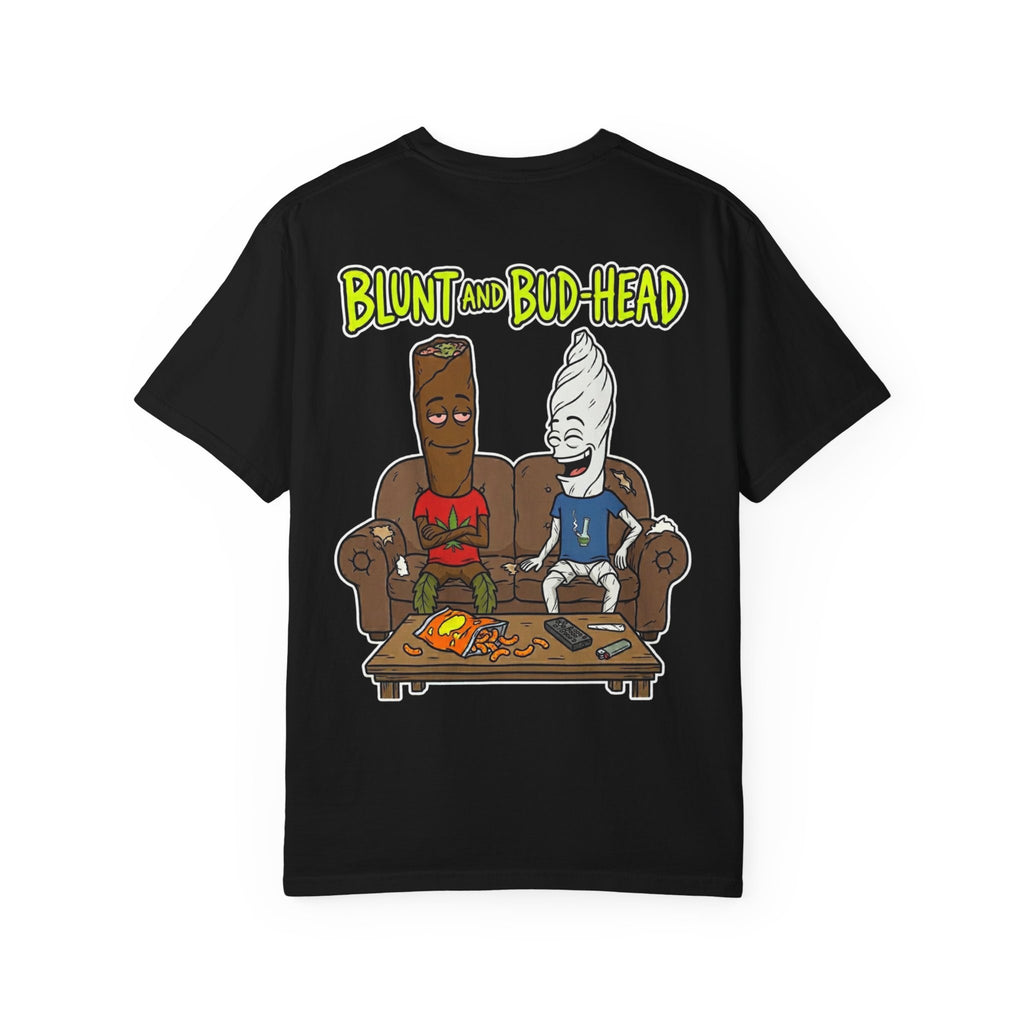 BLUNT AND BUD-HEAD Funny Retro 1990s Cartoon Couch Slacker Stoner Graphic T-Shirt