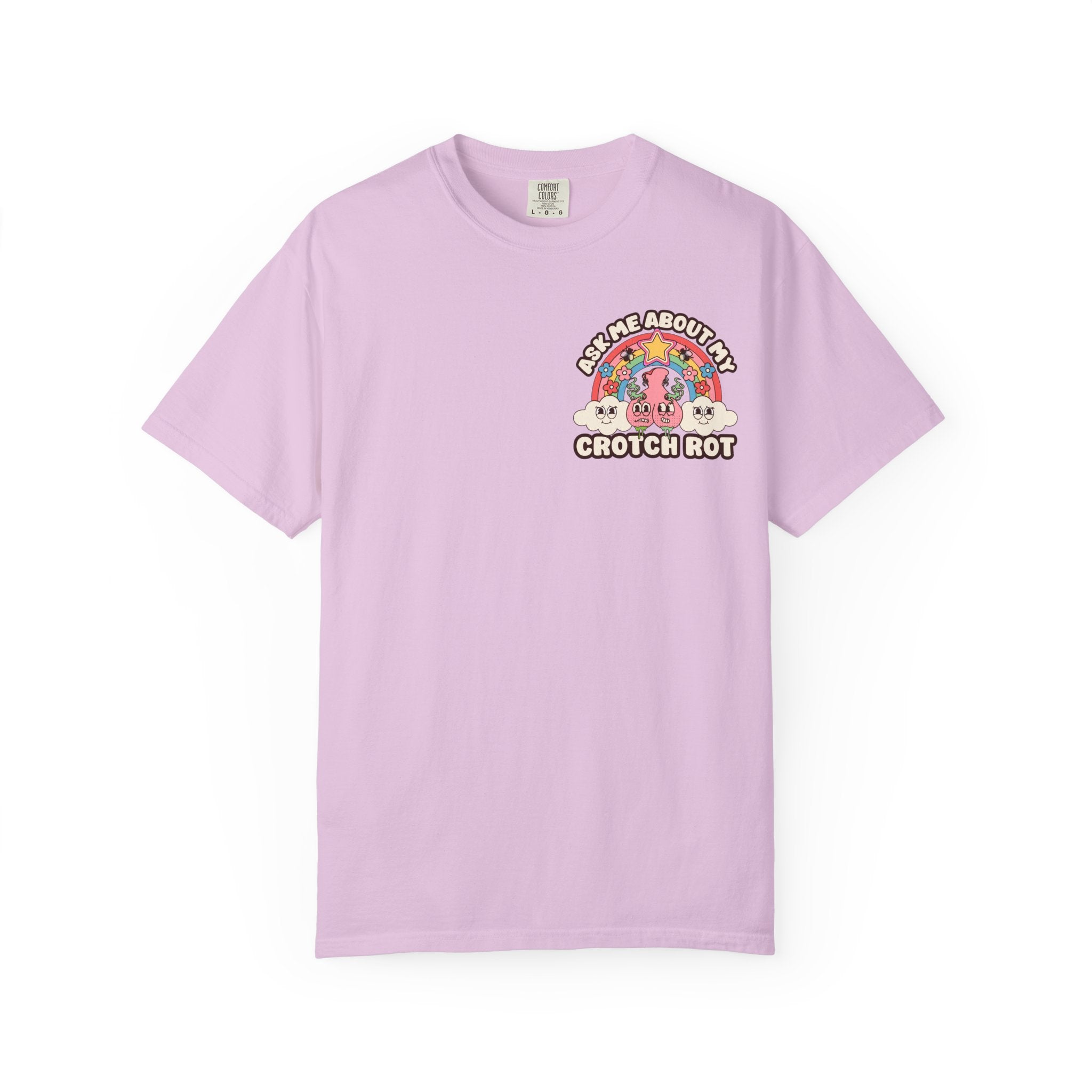 Adult Humor "Ask Me About My Crotch Rot" Double-Sided Retro Tee