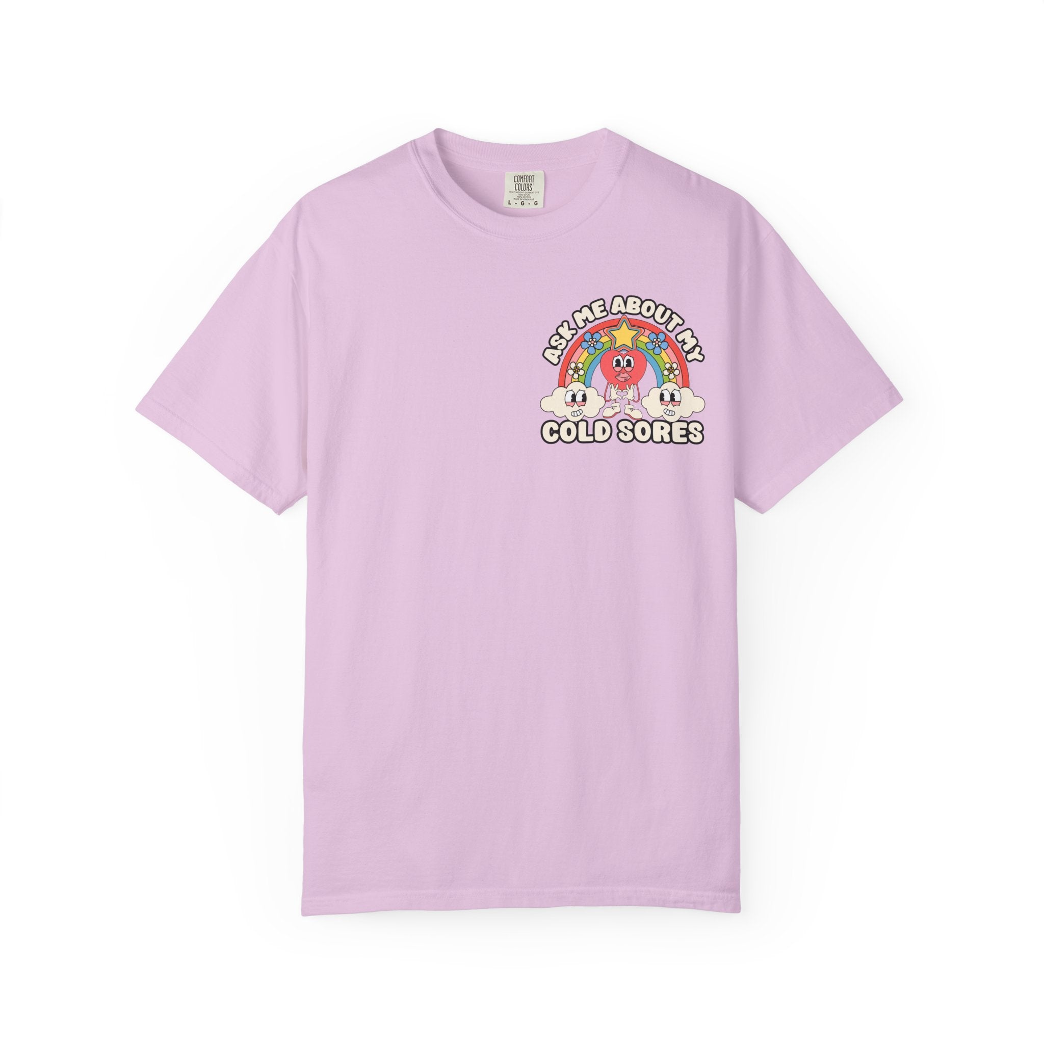Adult Humor "Ask Me About My Cold Sores" Double-Sided Retro Tee