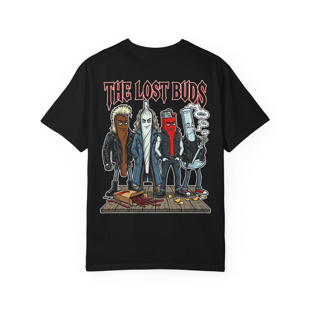 THE LOST BUDS Funny 1980s Vampire Parody Punk Rock Gothic Horror Weed Graphic T-Shirt