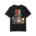 Funny Retro Pizza Delivery Weed Graphic Tee - Domibuds Stoner Mascot Parody Shirt