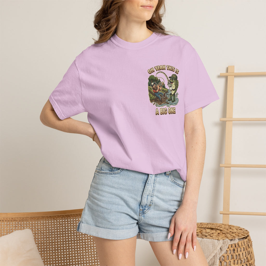 Oh Yeah This Is A Big One Funny Fishing T-Shirt - Sarcastic Fisherman Gift Tee