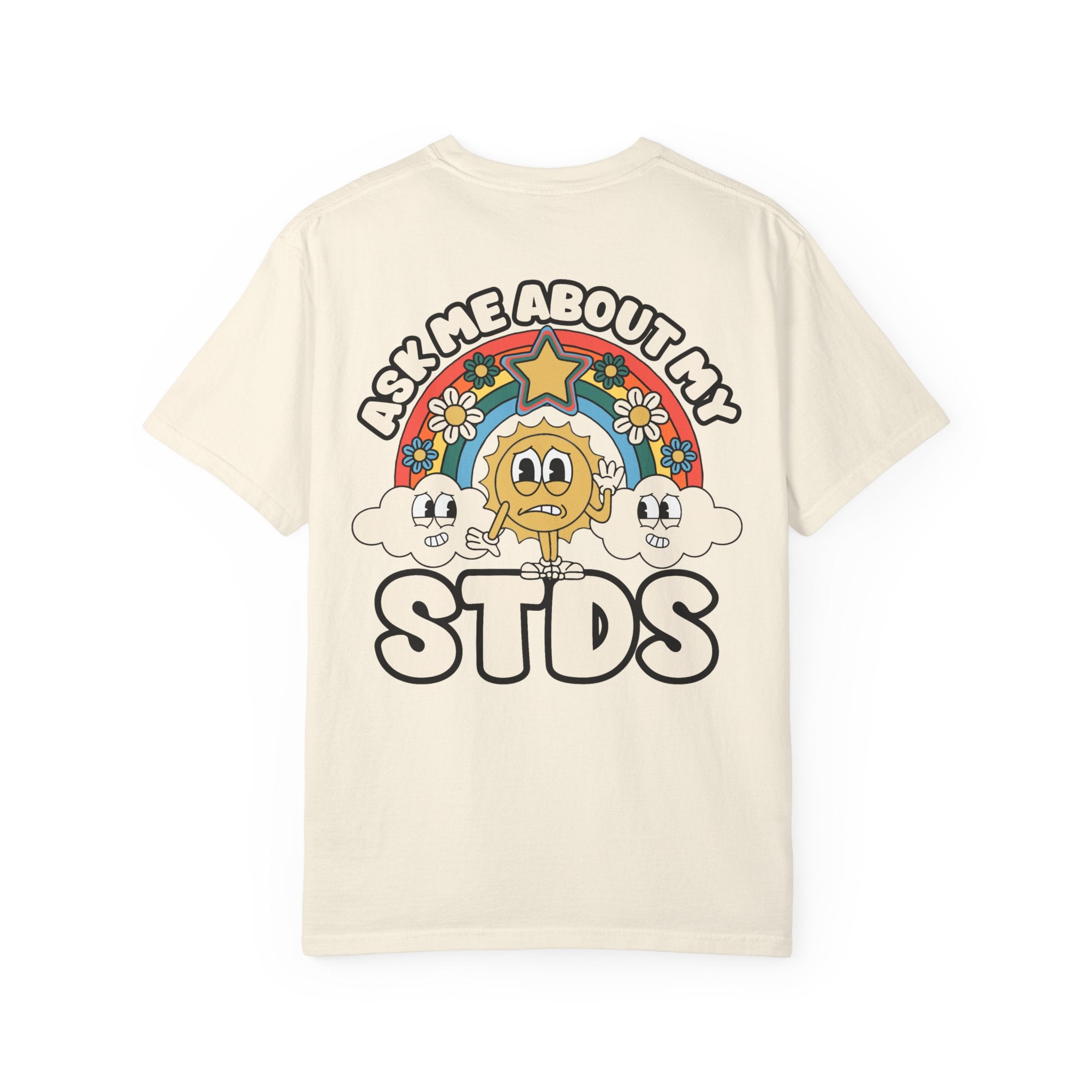 Adult Humor "Ask Me About My STDs" Double-Sided Retro Tee