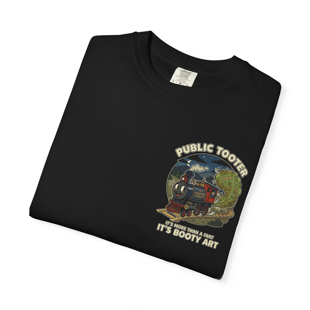 Funny 1930s Rubber Hose Train T-Shirt - Public Tooter It's More Than A Fart Booty Art Tee