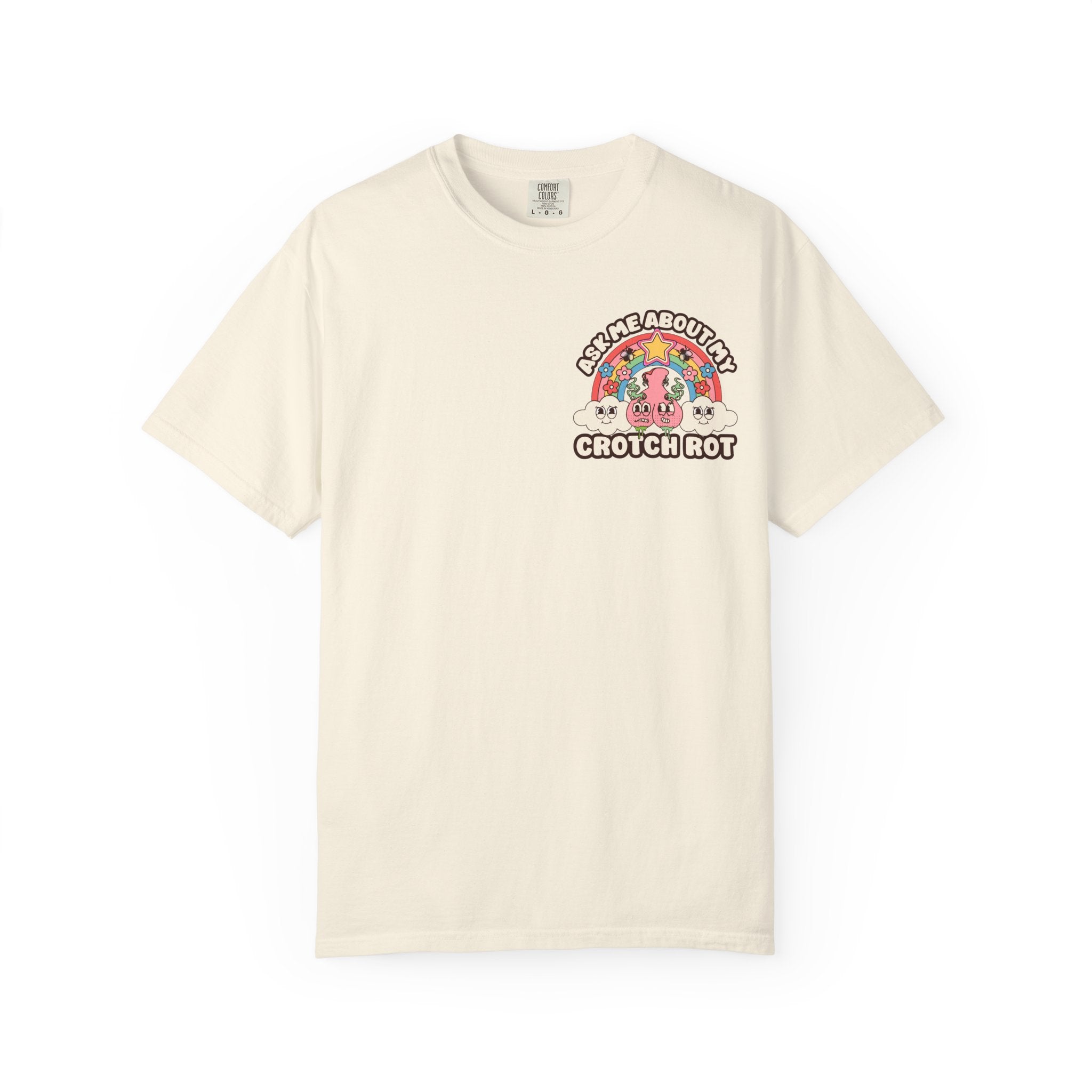Adult Humor "Ask Me About My Crotch Rot" Double-Sided Retro Tee