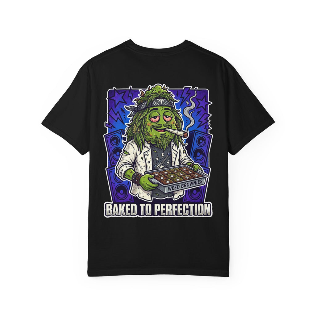 Retro 90s Stoner Rockstar Bud Baked To Perfection Graphic Tee