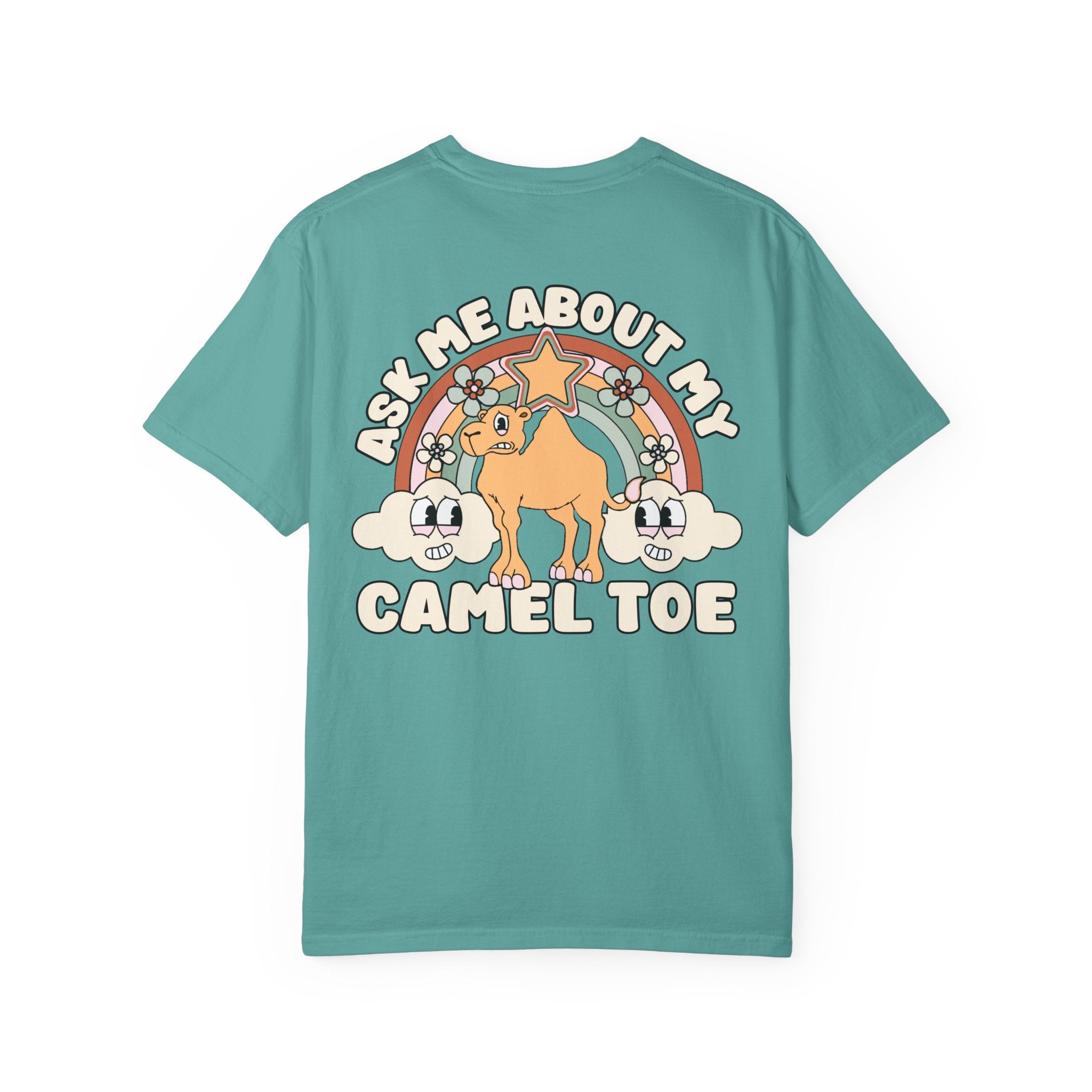 Adult Humor "Ask Me About My Camel Toe" Double-Sided Retro Tee