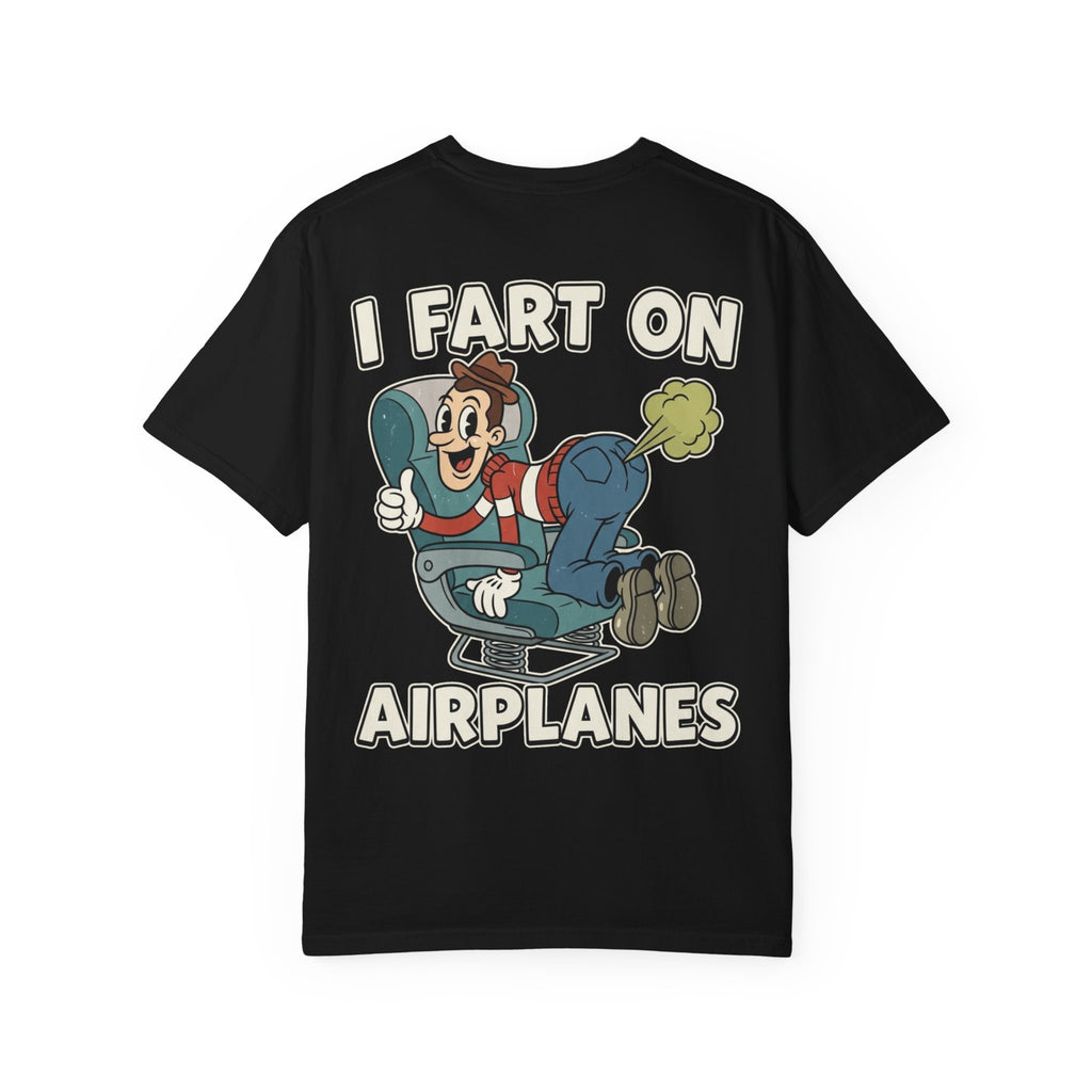 Funny 1930s Airplane T-Shirt - I Fart On Airplanes Retro Vintage Comic Travel Graphic Tee