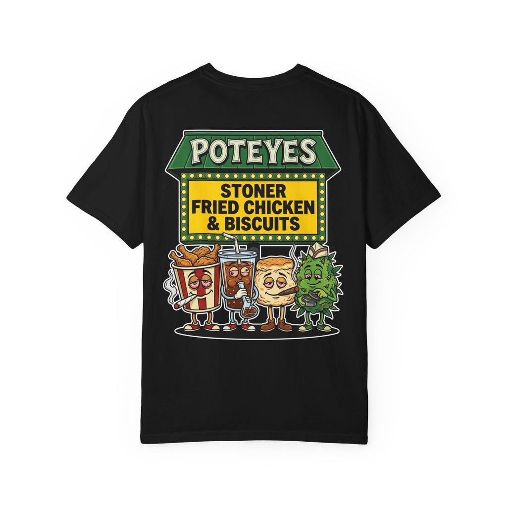 POTEYES Stoner Fast Food Graphic Shirt - Funny 420 Chicken Culture Humor Tee