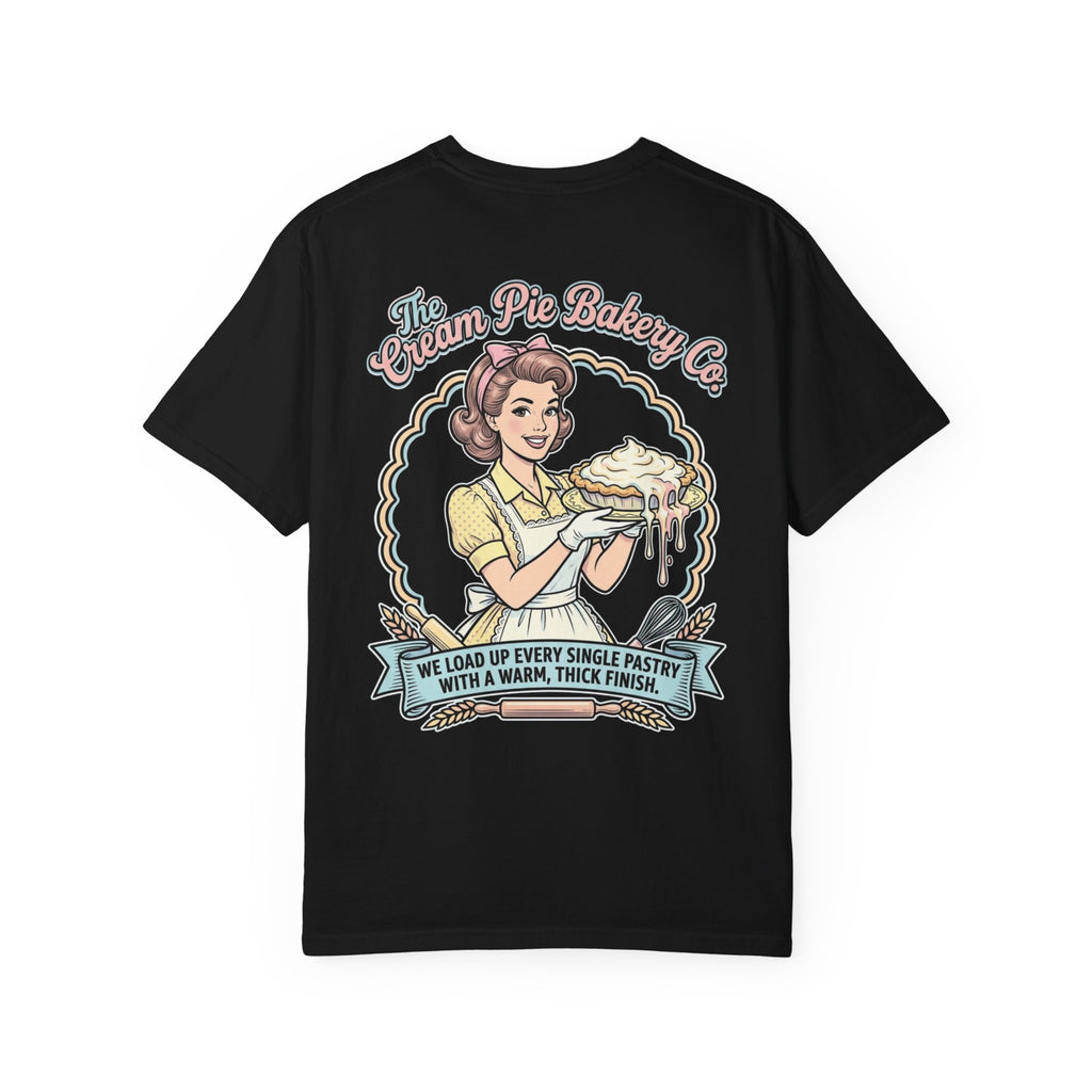 The Cream Pie Bakery Co Graphic T-Shirt - Retro 1950s Housewife Adult Humor Gift Tee