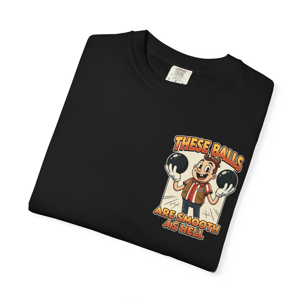 Funny Bowling Shirt These Balls Are Smooth As Hell Retro 1930s Cartoon Graphic Tee Gift