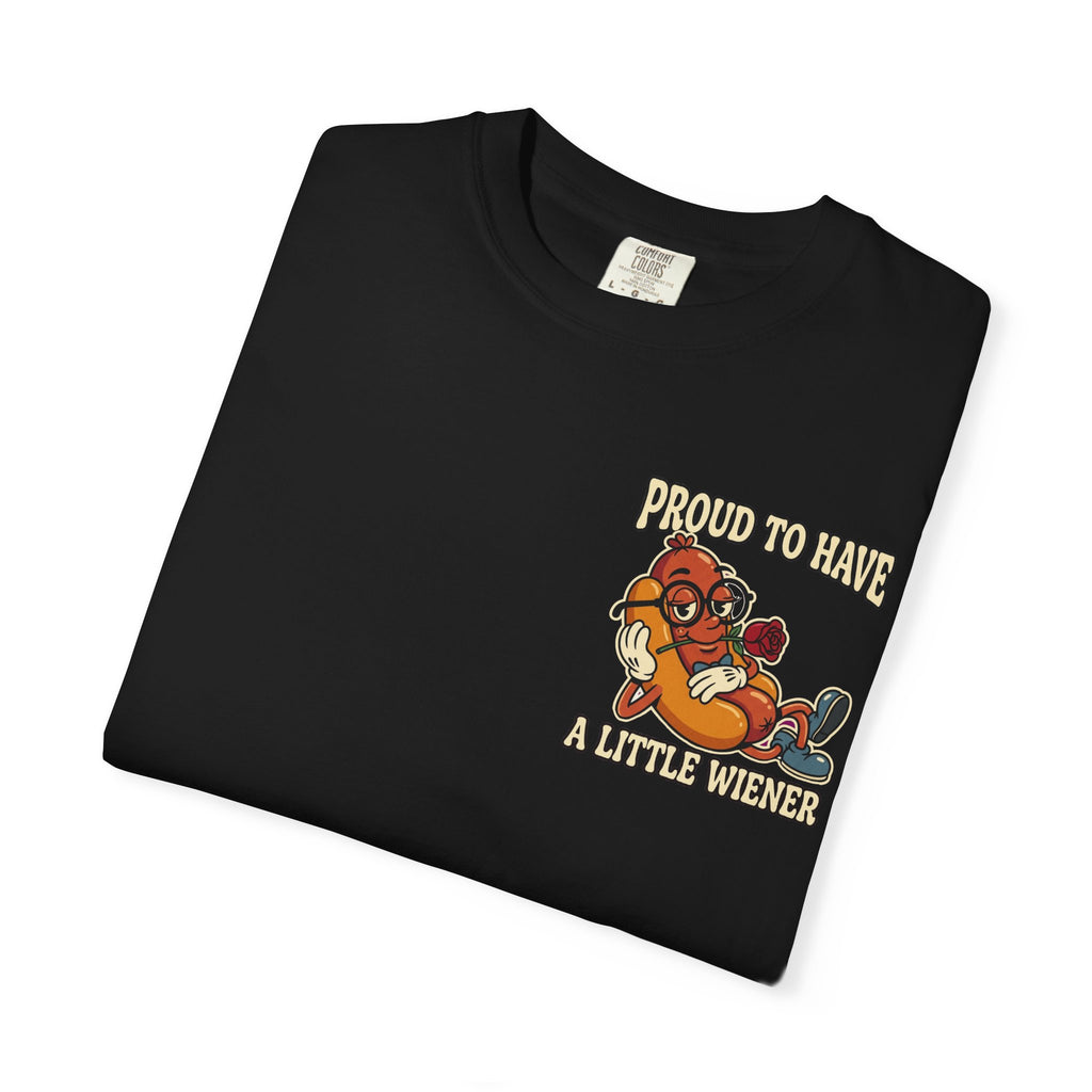 Funny Hot Dog Wiener Shirt Proud To Have A Little Wiener T-Shirt Vintage Cartoon Graphic