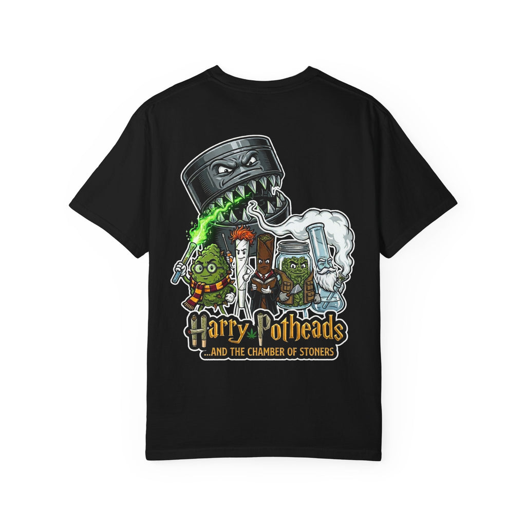 Funny Weed Wizard Graphic Tee - Stoner Pothead Herb Cartoon Magical Wand Parody Shirt