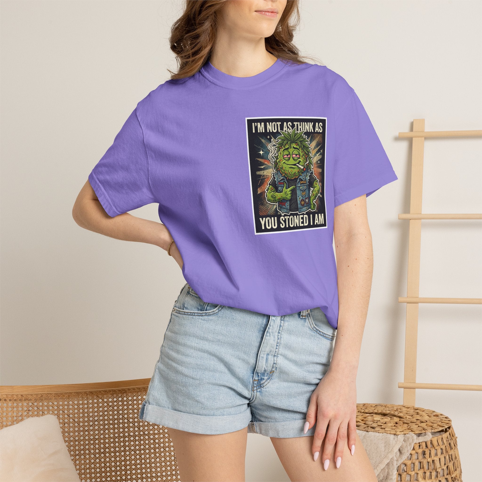 I'm Not As Think As You Stoned I Am Funny Bud Retro Graphic Tee