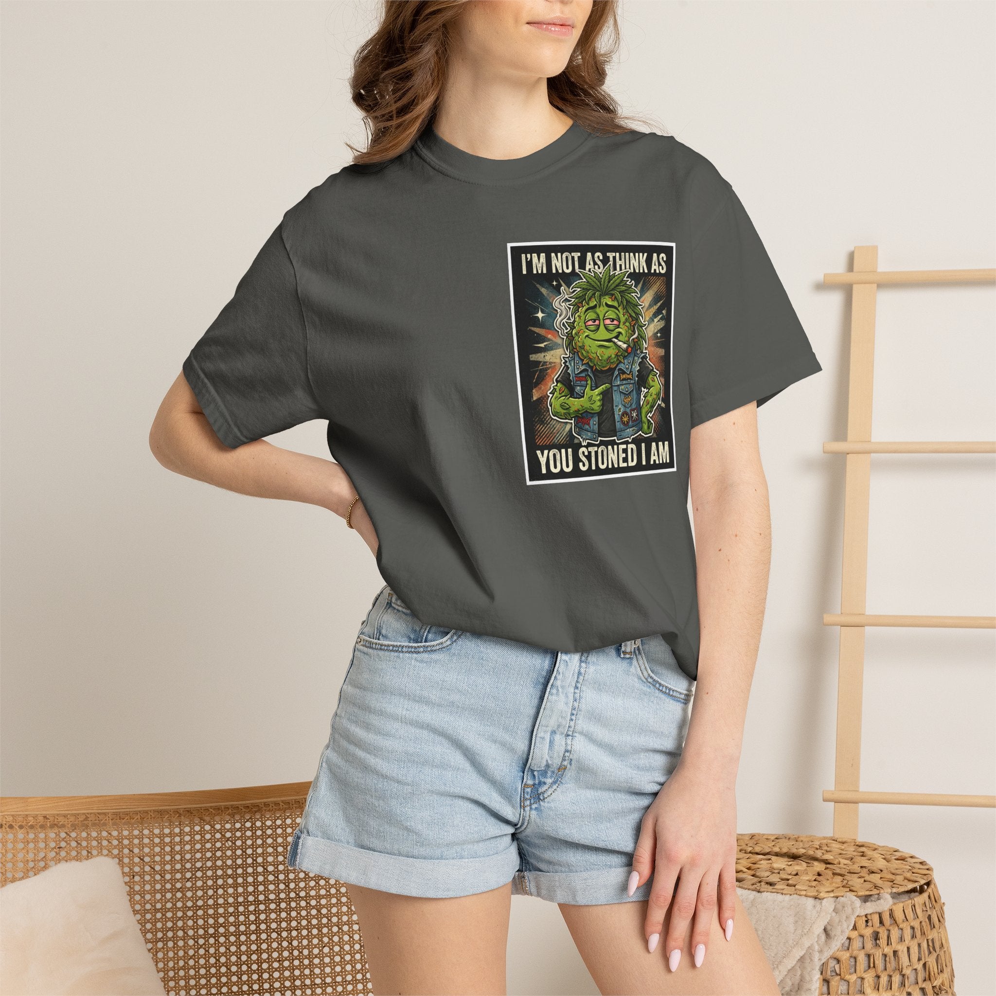 I'm Not As Think As You Stoned I Am Funny Bud Retro Graphic Tee