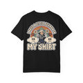I Have a Little Seaman on My Shirt Graphic Tee - Funny Retro Sailor Rainbow Joke Shirt