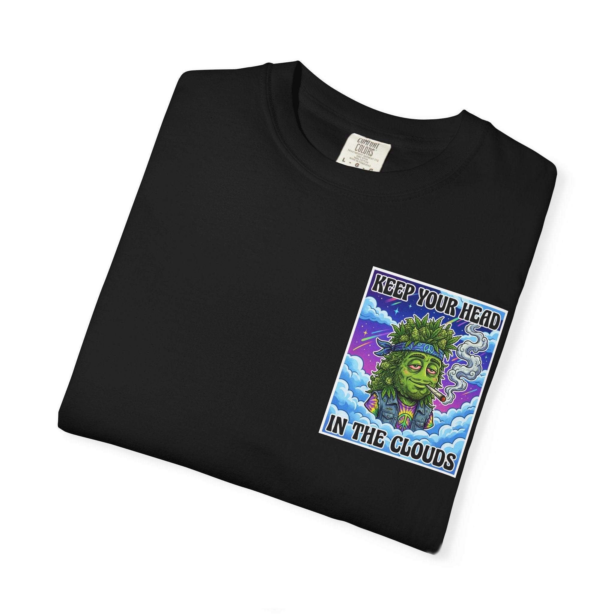 Keep Your Head In The Clouds - Retro 90s Cosmic Cannabis T-Shirt