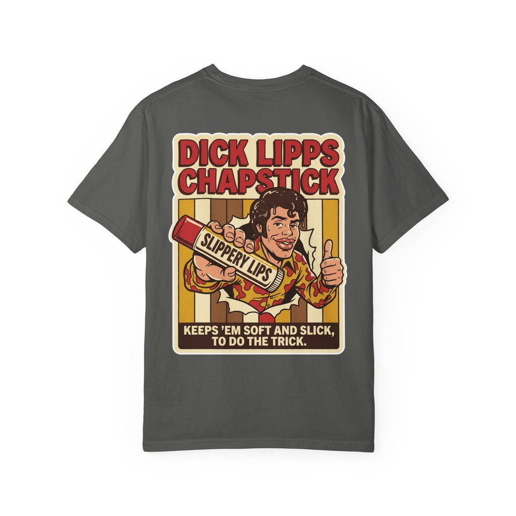 Funny Dick Lipps Chapstick Shirt Sarcastic 1970s Retro Adult Humor Lube Gag Tee