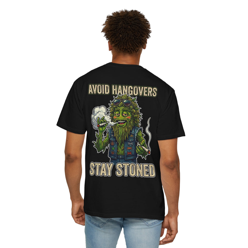 Avoid Hangovers Stay Stoned Vintage Biker Bud Graphic Tee