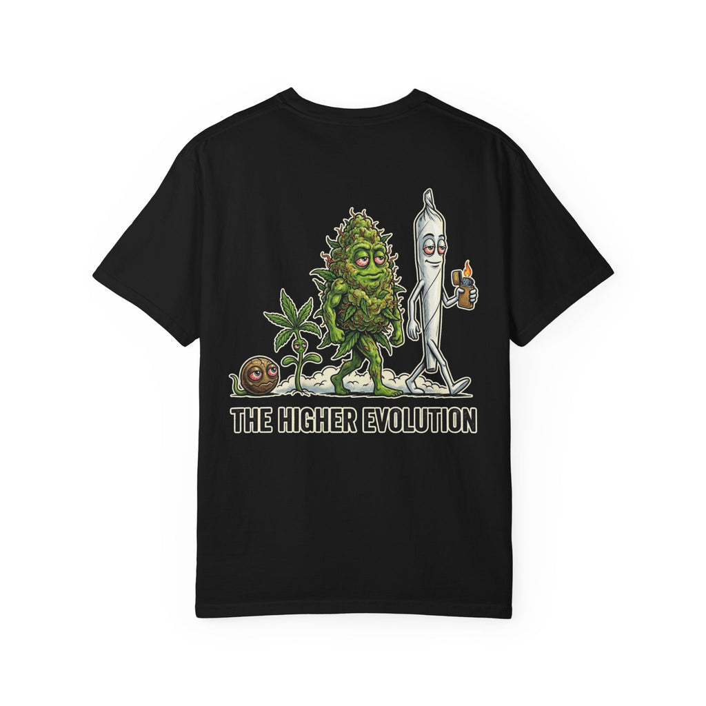 The Higher Evolution Shirt - Retro Science Weed Joint Bud Cannabis Marijuana 420 Stoner Tee