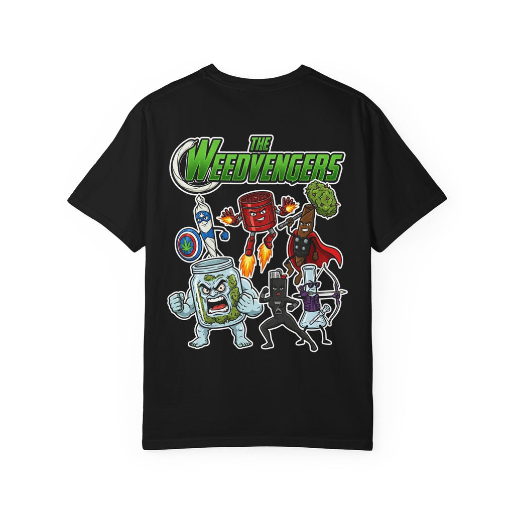 THE WEEDVENGERS Funny Green Herb Superhero Parody Cosmic Comic Graphic T-Shirt
